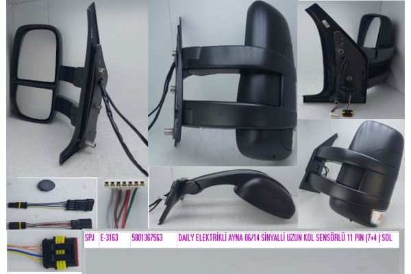 DAILY ELEKTRİKLİ AYNA 06/14 SİNYALLİ UZUN KOL SENSÖRLÜ 11 PIN (7+4 ) SOL