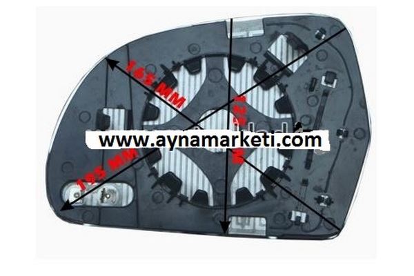 OCTAVIA SUPERB ELEKTRİKLİ AYNA CAMI 08/12 KÖR NOKTALI MAVİ CAM SOL